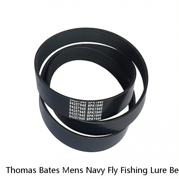 Thomas Bates Mens Navy Fly Fishing Lure Belt Size 42 Square Ring Made Is USA